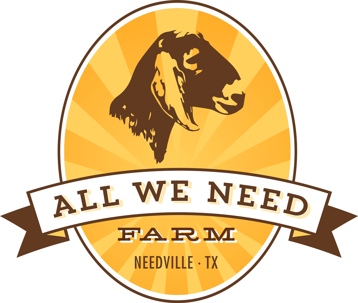 Silhouette of a goat inside a square frame, representing a farm logo for agricultural branding.